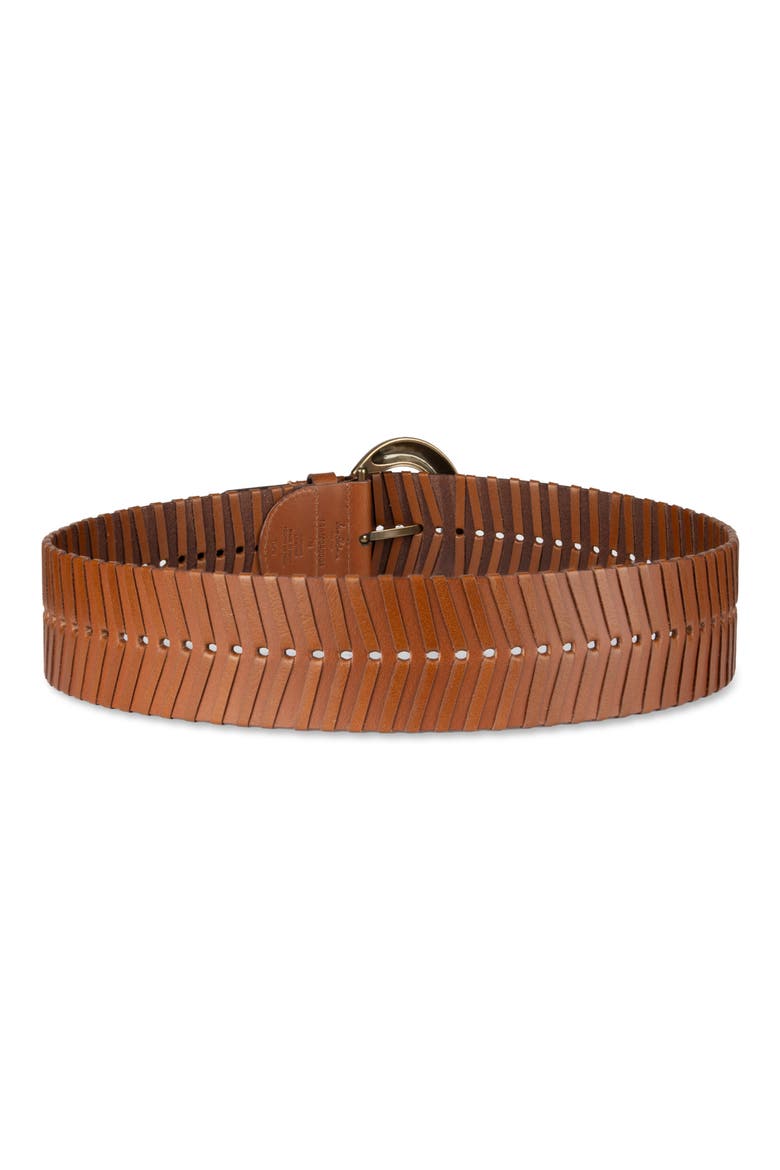 Laced Leather Belt, Alternate, color, TAN