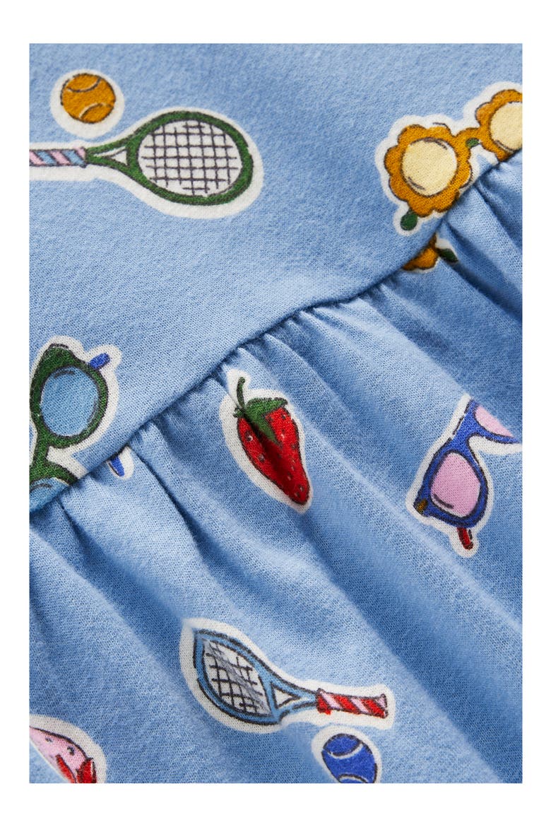 Kids' Print Cotton Jersey T-Shirt Dress, Alternate, color, GLACIER BLUE HOLIDAY PRINT