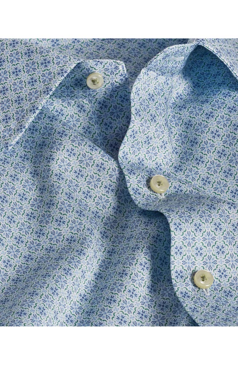 David Donahue Spread Collar Floral Cotton Sport Shirt, Alternate, color, 