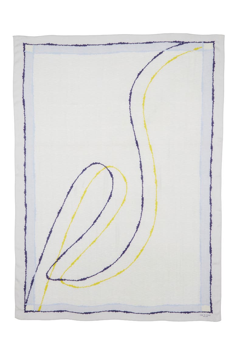 Astra Scribble Wool Scarf, Alternate, color, BLUE MULTI