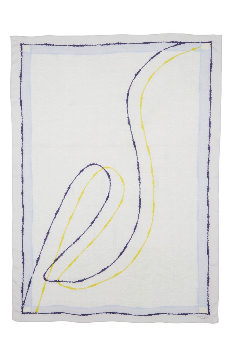 rag & bone Astra Scribble Wool Scarf, Alternate, color, Blue Multi
