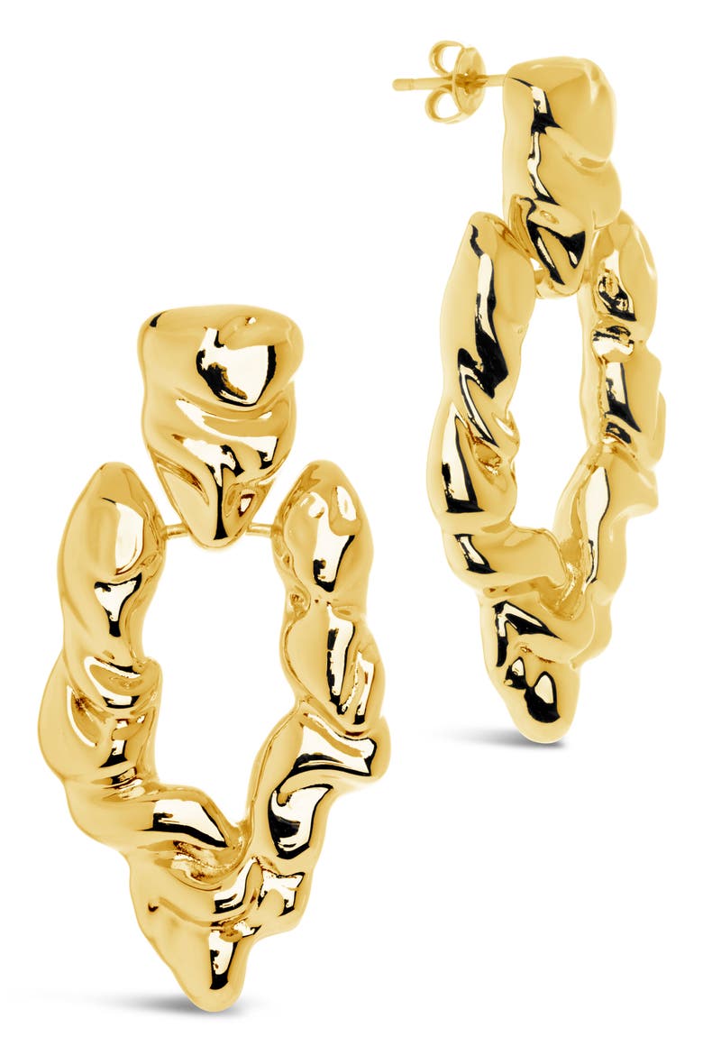 Tali Molten Chunky Drop Earrings, Main, color, GOLD