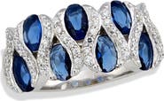 SAVVY CIE JEWELS Blue & White Cubic Zirconia Ring