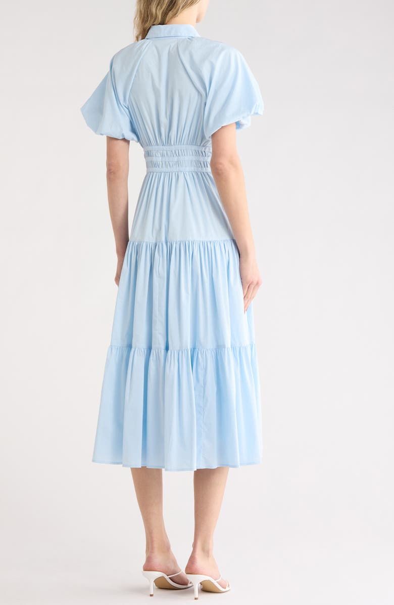 Cinq à Sept Maggio Puff Sleeve Stretch Poplin Midi Dress, Alternate, color, Whispering Sky