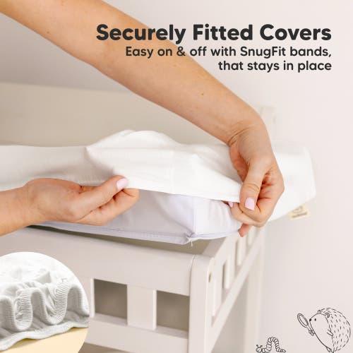 Keababies 2-pack Isla Changing Pad Covers In Soft White