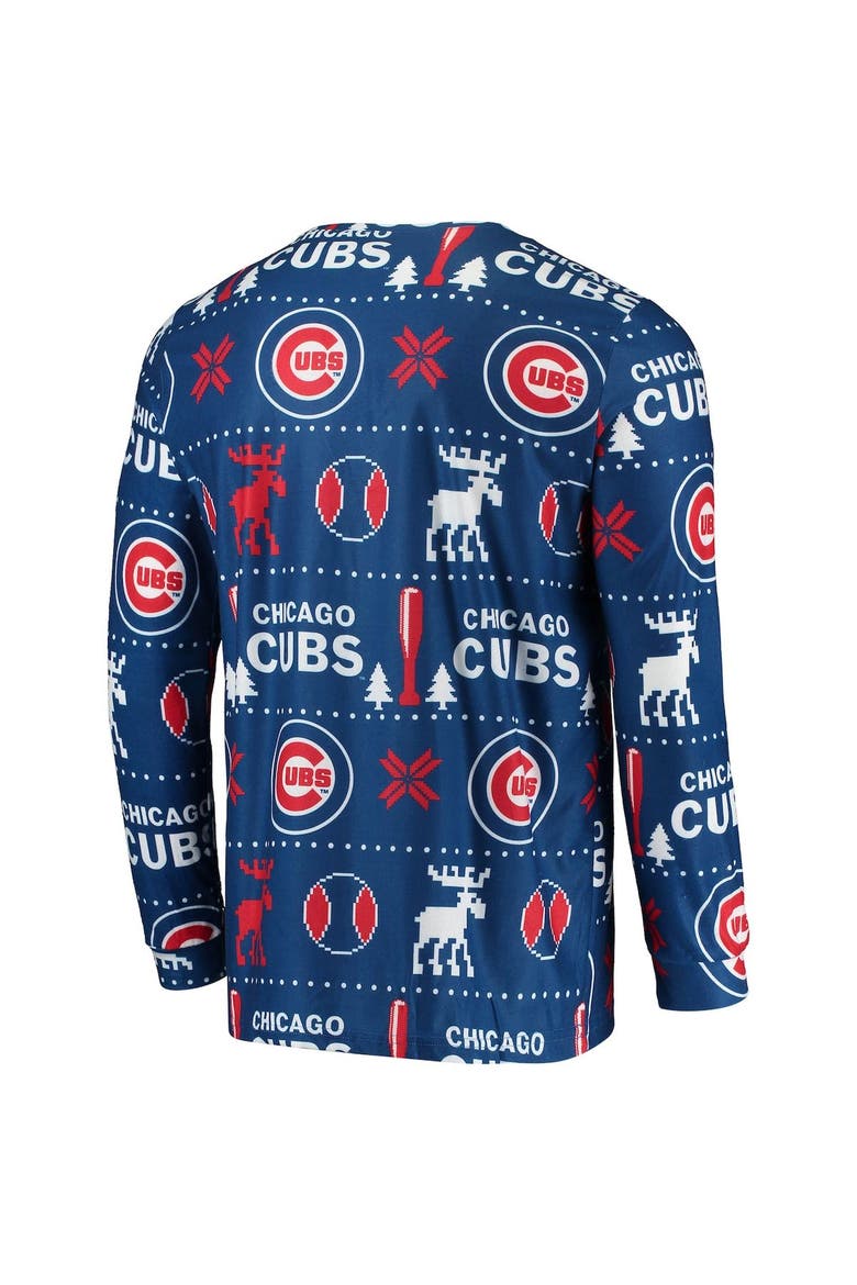 Men's FOCO Royal Chicago Cubs Ugly Pajama Sleep Set, Alternate, color, Royal