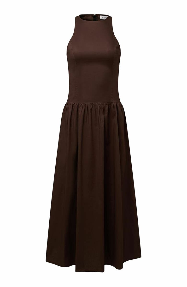 WeWoreWhat Halter Midi Dress, Main, color, Brown