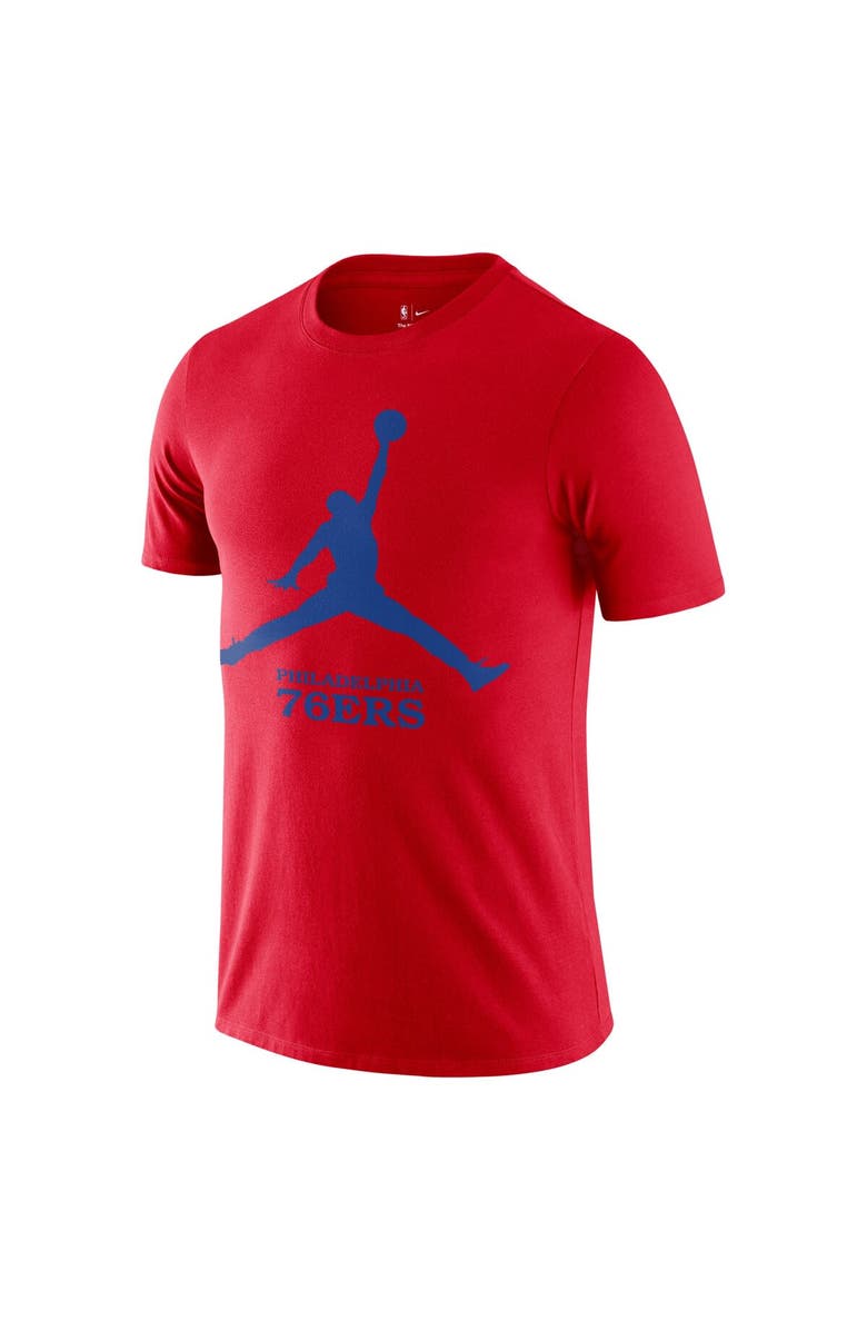 Jordan Brand Men
s Nike Red Philadelphia 76ers Essential Jumpman T-Shirt, Alternate, color, Red