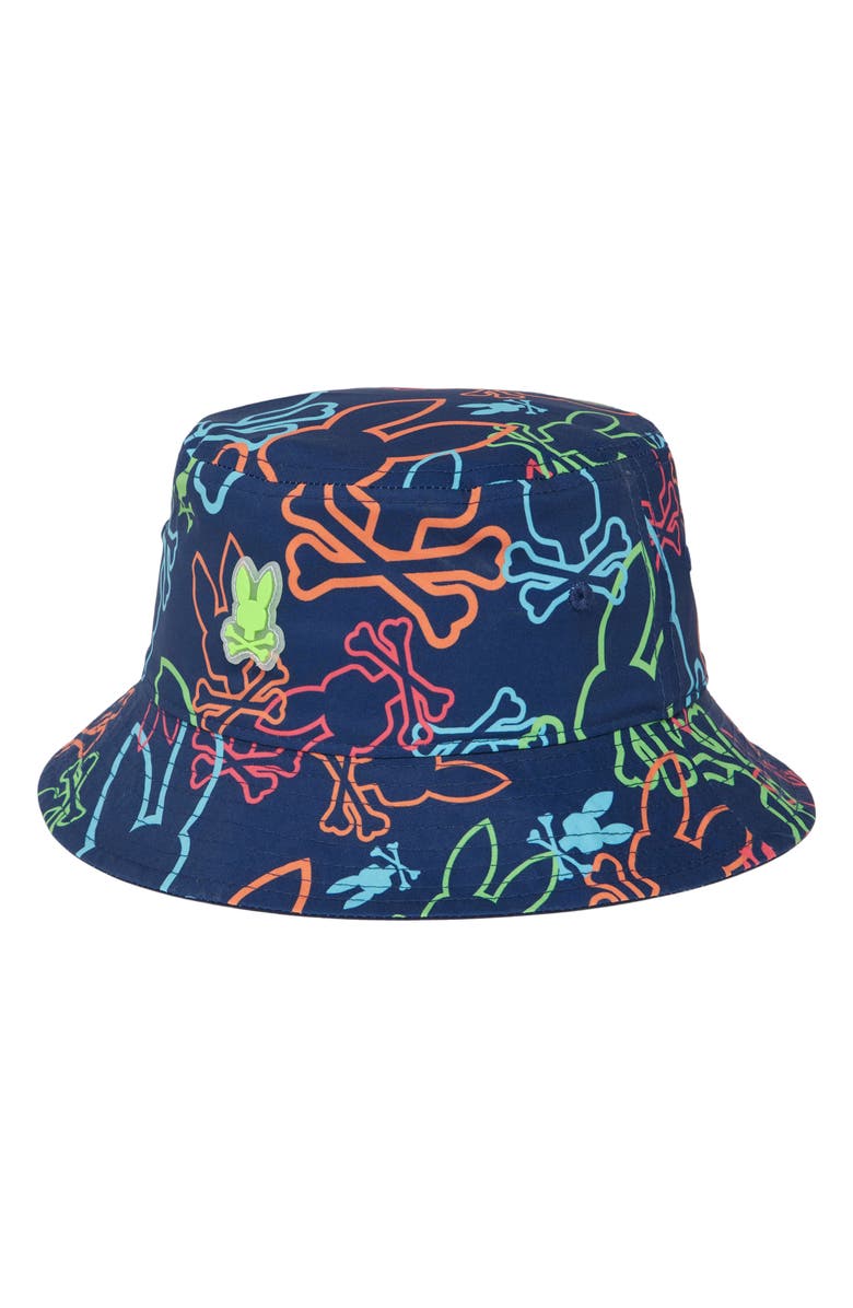 Psycho Bunny Kids' Barrett Reversible Bucket Hat, Main, color,