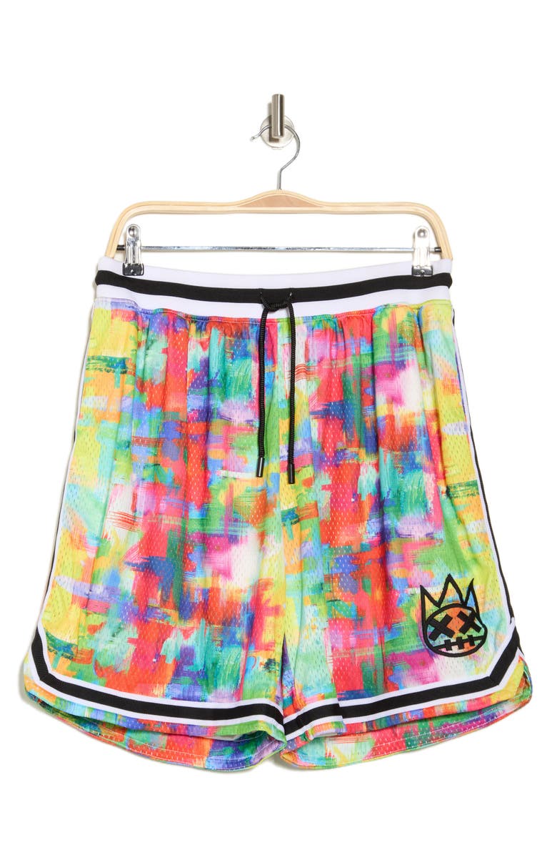 Cult of Individuality Mesh Drawstring Shorts, Alternate, color, Red Multi