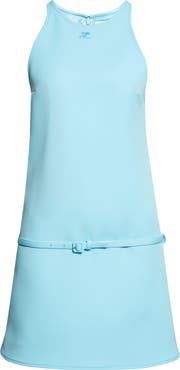 Courrèges Belted Twill A-Line Minidress