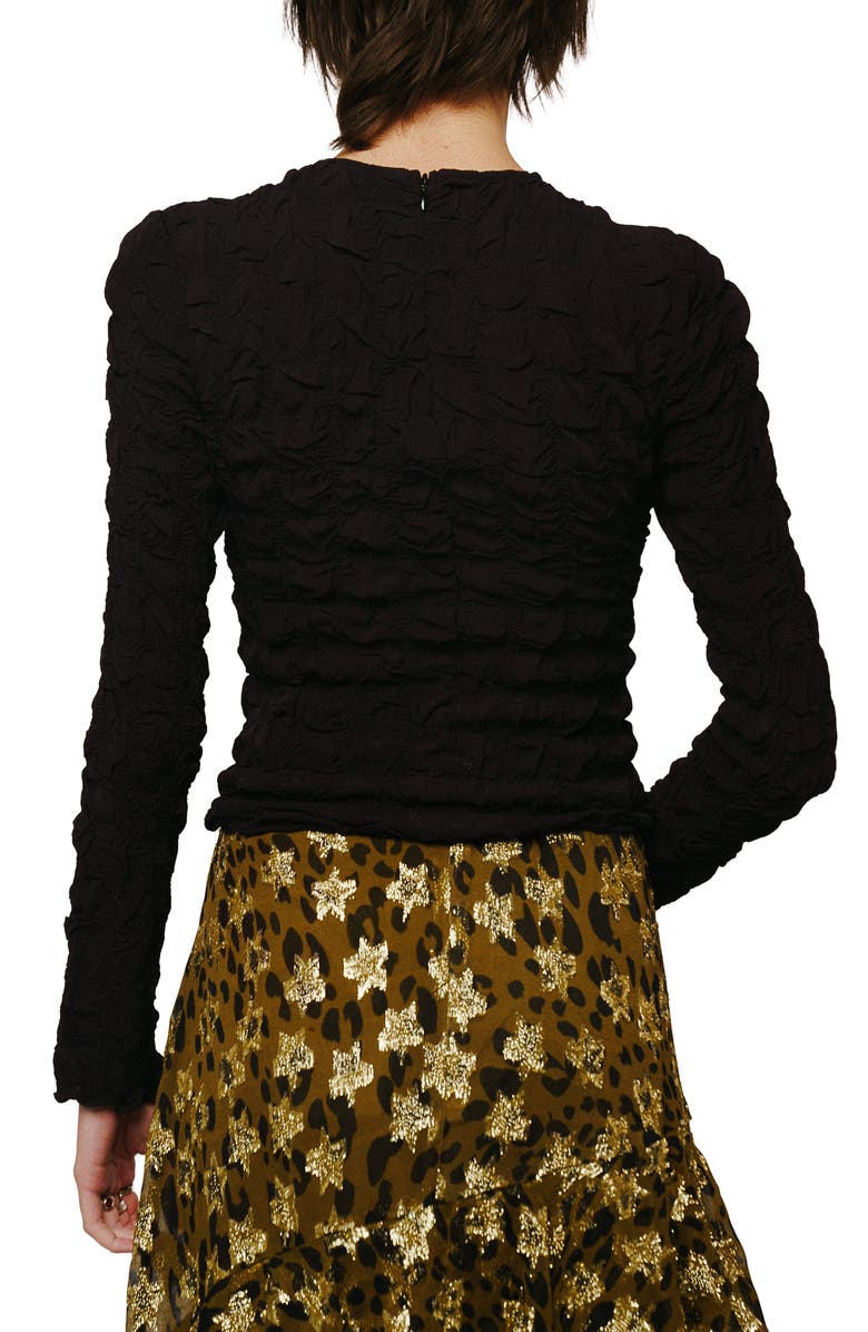 CIEBON Janet Smocked Long Sleeve Top, Alternate, color, Black