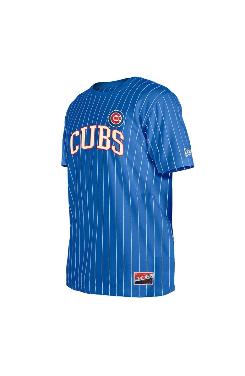 New Era Men's New Era Royal Chicago Cubs Throwback Pinstripe T-Shirt, Alternate, color, 