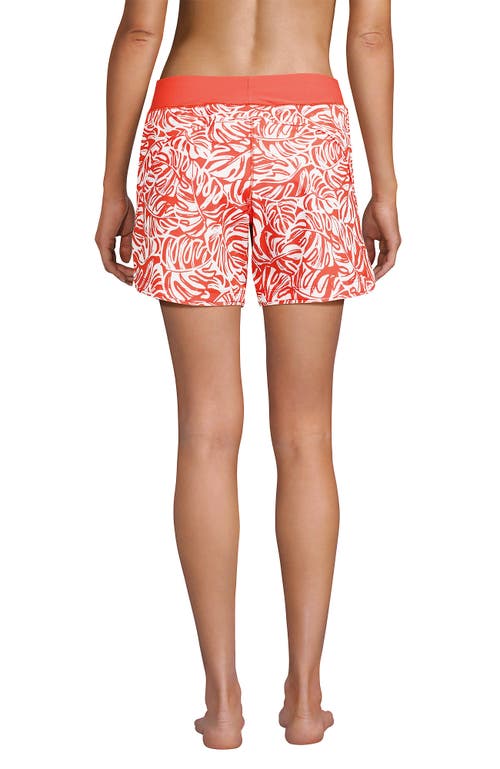 LANDS' END LANDS' END 5" QUICK DRY ELASTIC WAIST BOARD SHORTS SWIM COVER-UP SHORTS WITH PANTY 