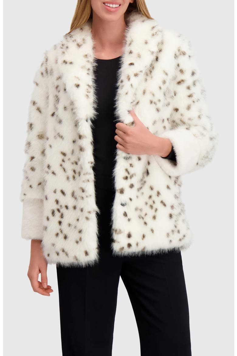 Fur-Free Fox & Mink (Faux Fur) Jacket, Alternate, color, WHITE/BLACK SPOTTED