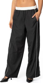EDIKTED Ofir Contrast Waist Track Pants