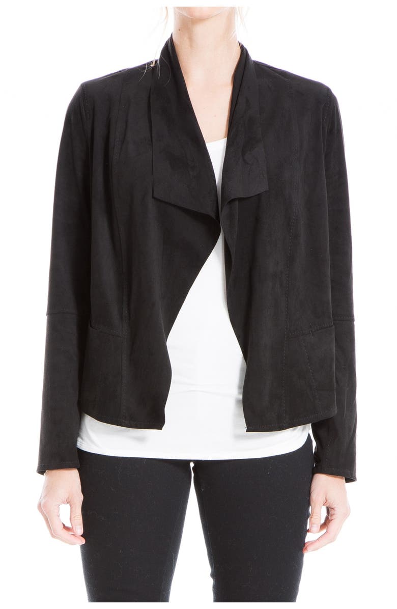 MAX STUDIO Faux Suede Open Front Jacket, Main, color, 