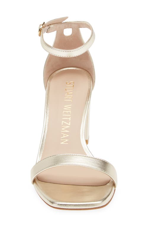 Stuart Weitzman Nudistcurve Block Heel Sandal In Silver