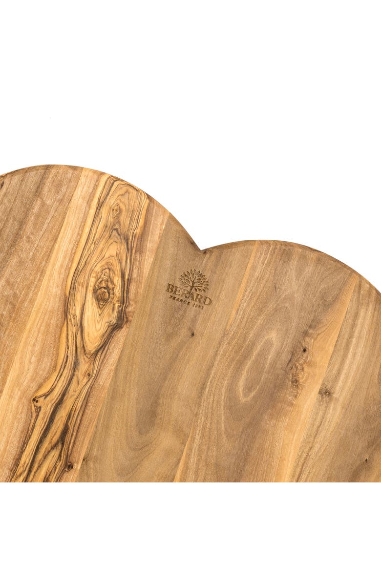 Berard Olivewood Cutting Board, Heart Shape, 11 x 6.7 x 0.63", Alternate, color, Brown