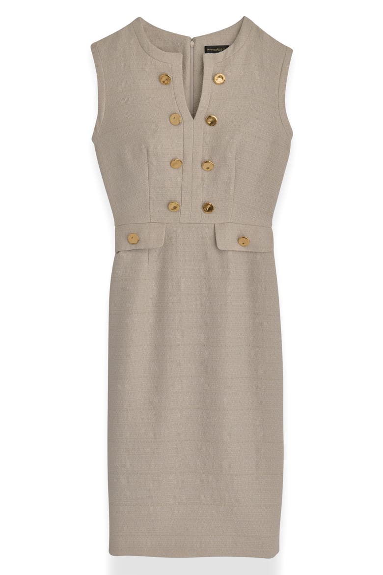 Sleeveless Sheath Dress, Alternate, color, SAND/ GOLD