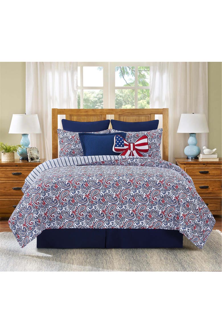 Americana Paisley Bedding Quilt Collection Sets, Alternate, color, Red