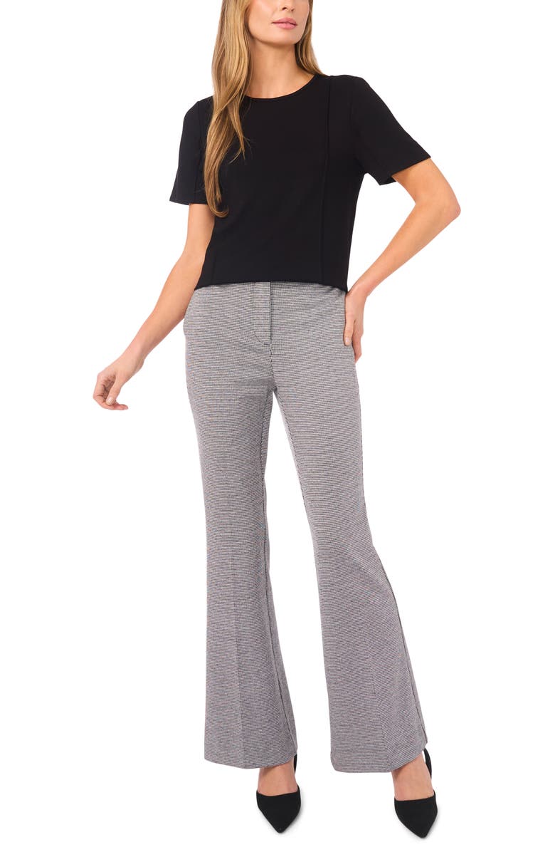 Halogen<sup>®</sup> Princess Seam Short Sleeve Top, Alternate, color, Rich Black