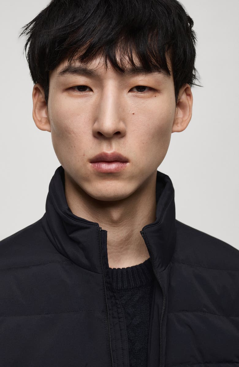 MANGO Water Repellent Quilted Down Jacket, Alternate, color, Dark Navy