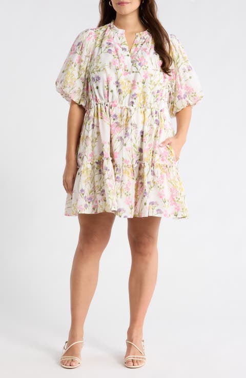 Lita Floral Noella Shift Minidress (Plus)
