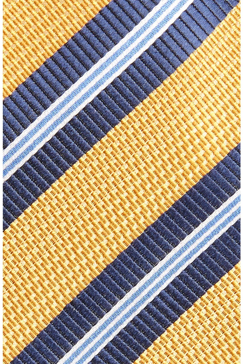 Stripe Silk Tie, Alternate, color, YELLOW