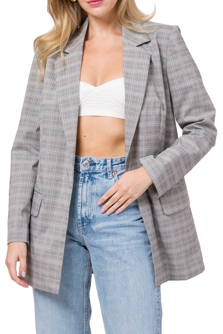 Betty Notched Lapel Blazer, Alternate, color, GREY