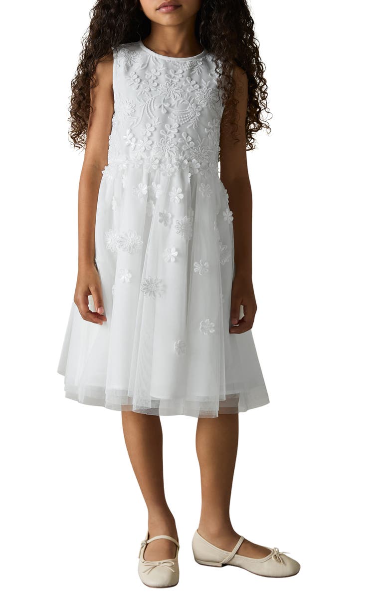 Reiss Kids' Clementine Sequin Party Dress, Alternate, color, Ivory
