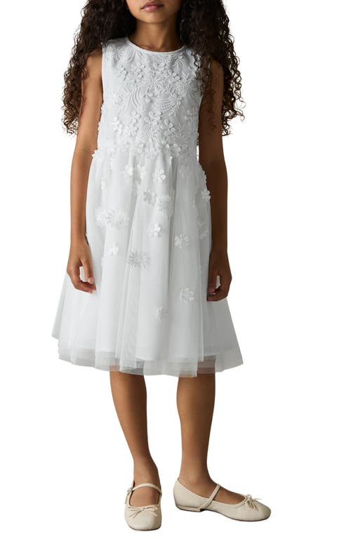Reiss Kids' Clementine Sequin Party Dress In Ivory