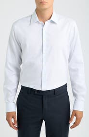 Nordstrom Trim Fit Check Premium Non-Iron Cotton Dress Shirt