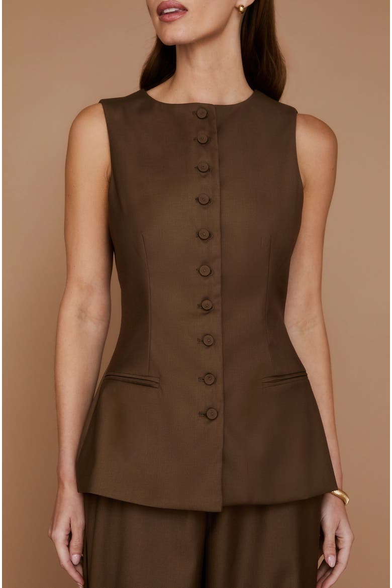 Tailored Waistcoat, Alternate, color, Chocolate