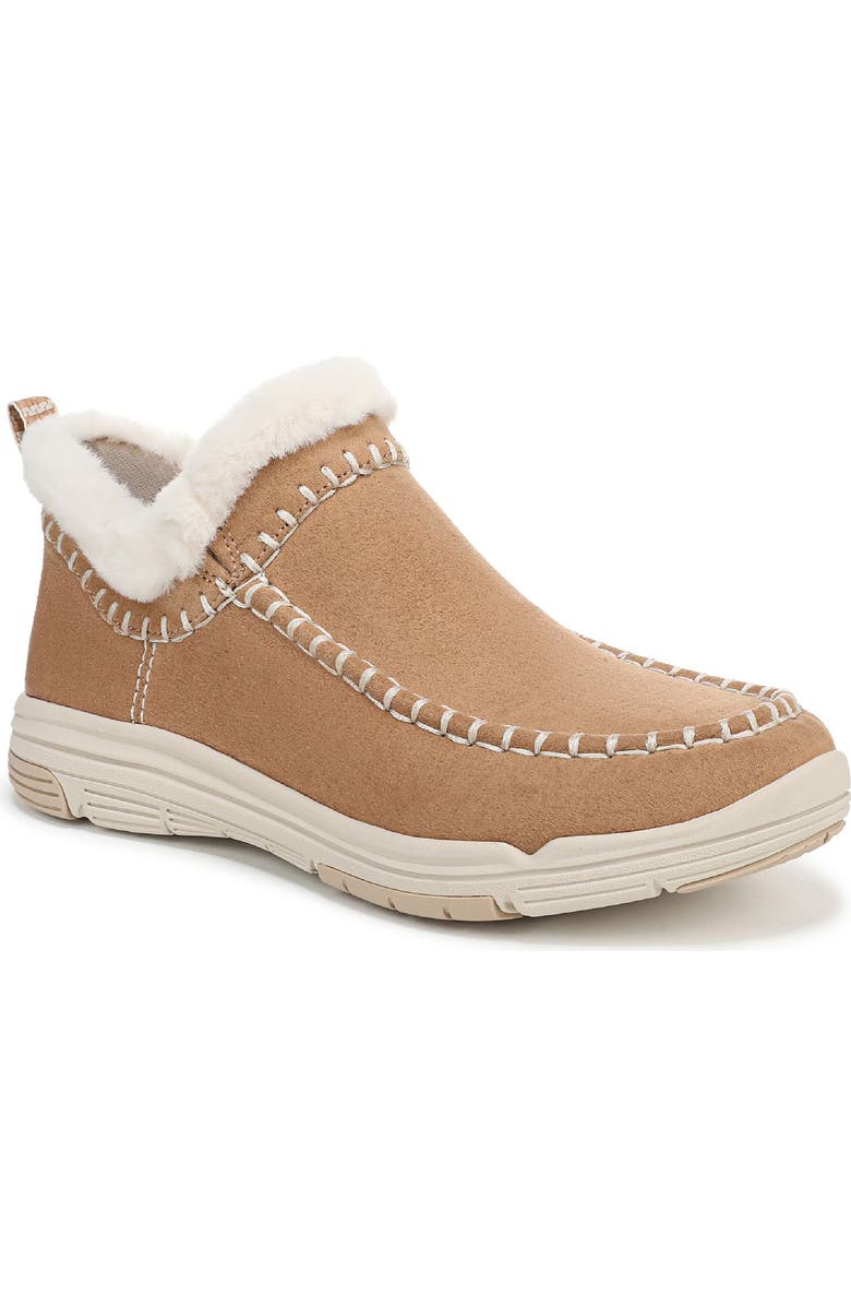 Rykä Arrow Faux Fur Trim Slip-On Bootie, Main, color, Honey Brown