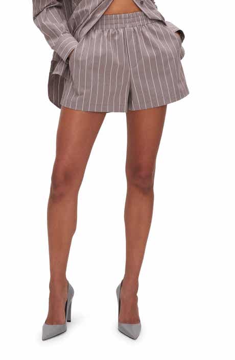 Good American Stripe Stretch Cotton Poplin Shorts