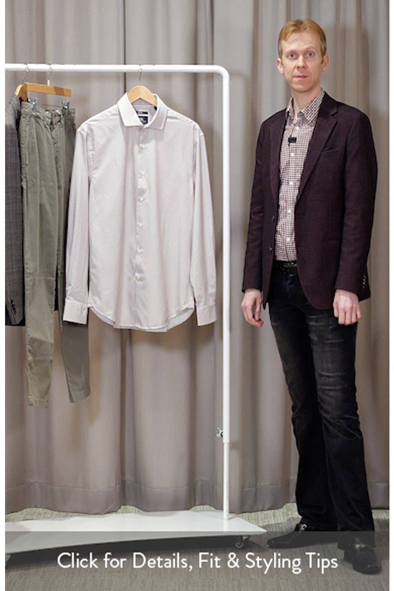 Slim Fit Stripe Dot Performance Dress Shirt video