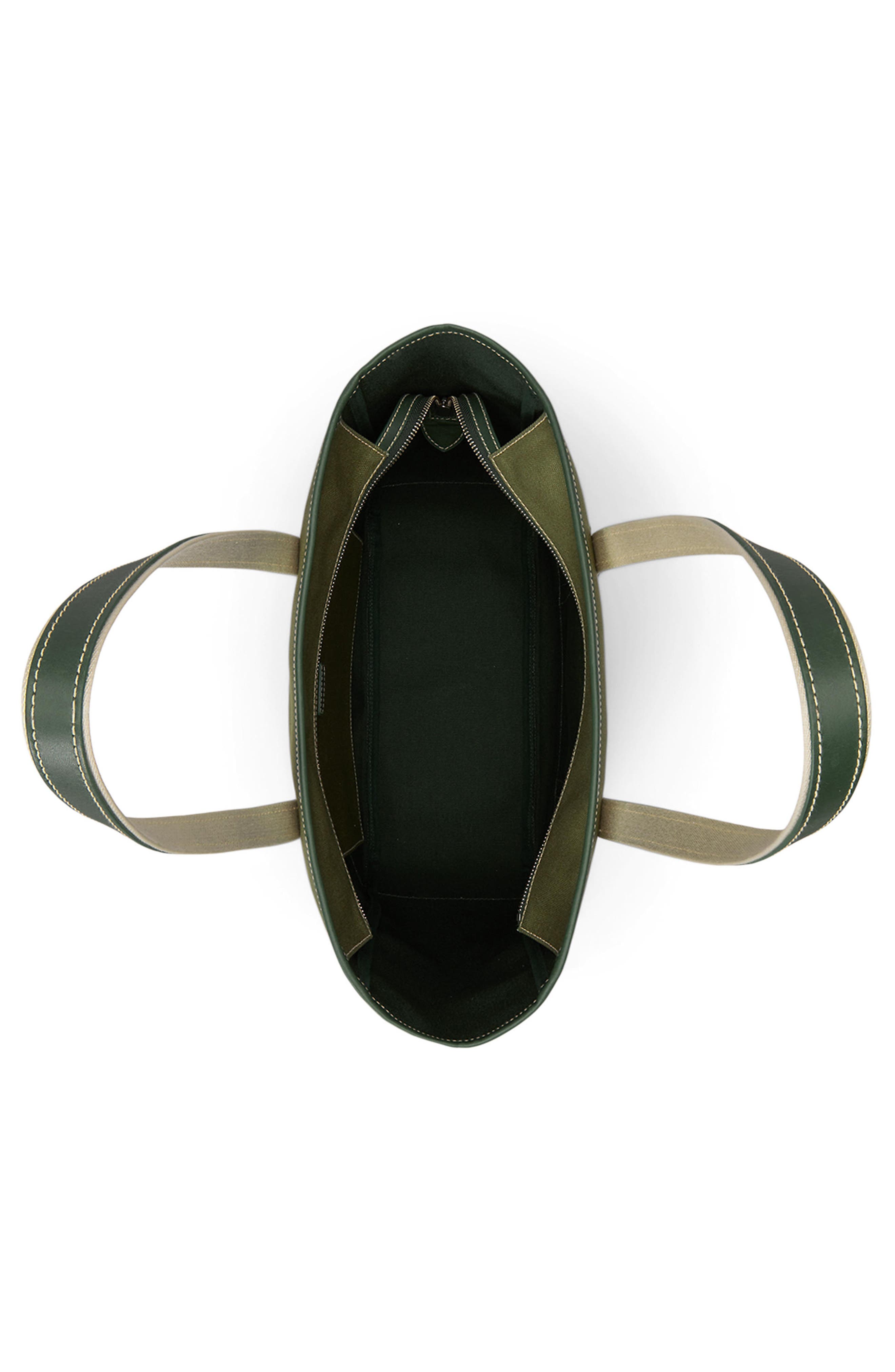 Polo Ralph Lauren Medium Canvas & Leather Tote, Alternate, color, Light Sage/ Olive