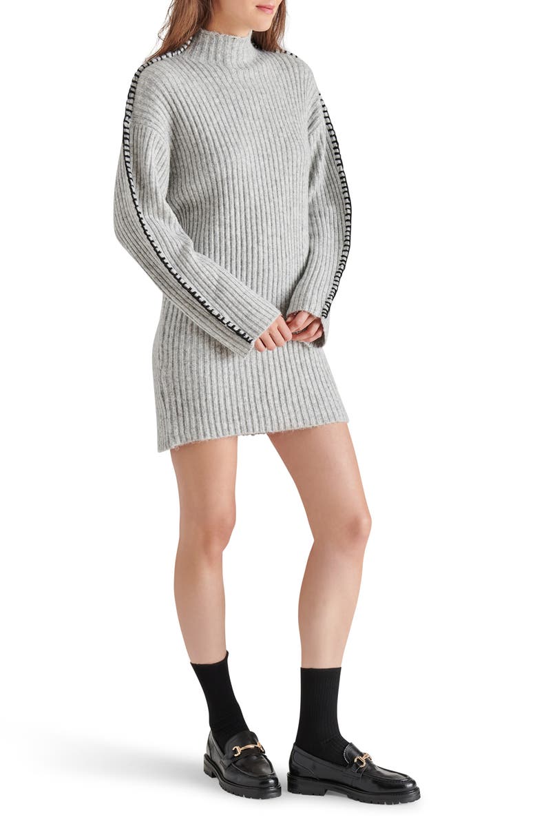 Steve Madden Gemma Whipstitch Long Sleeve Sweater Dress, Alternate, color,
