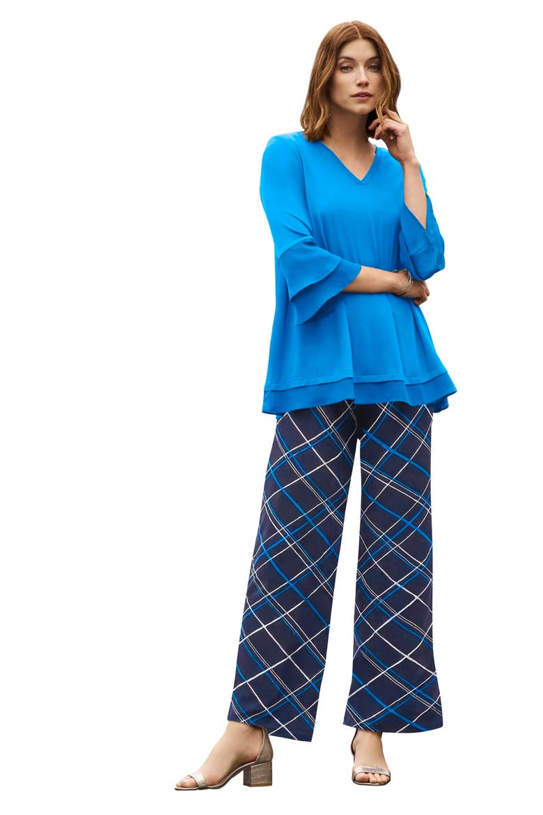 Ruffle Layered Sleeve Top, Main, color, POOL BLUE