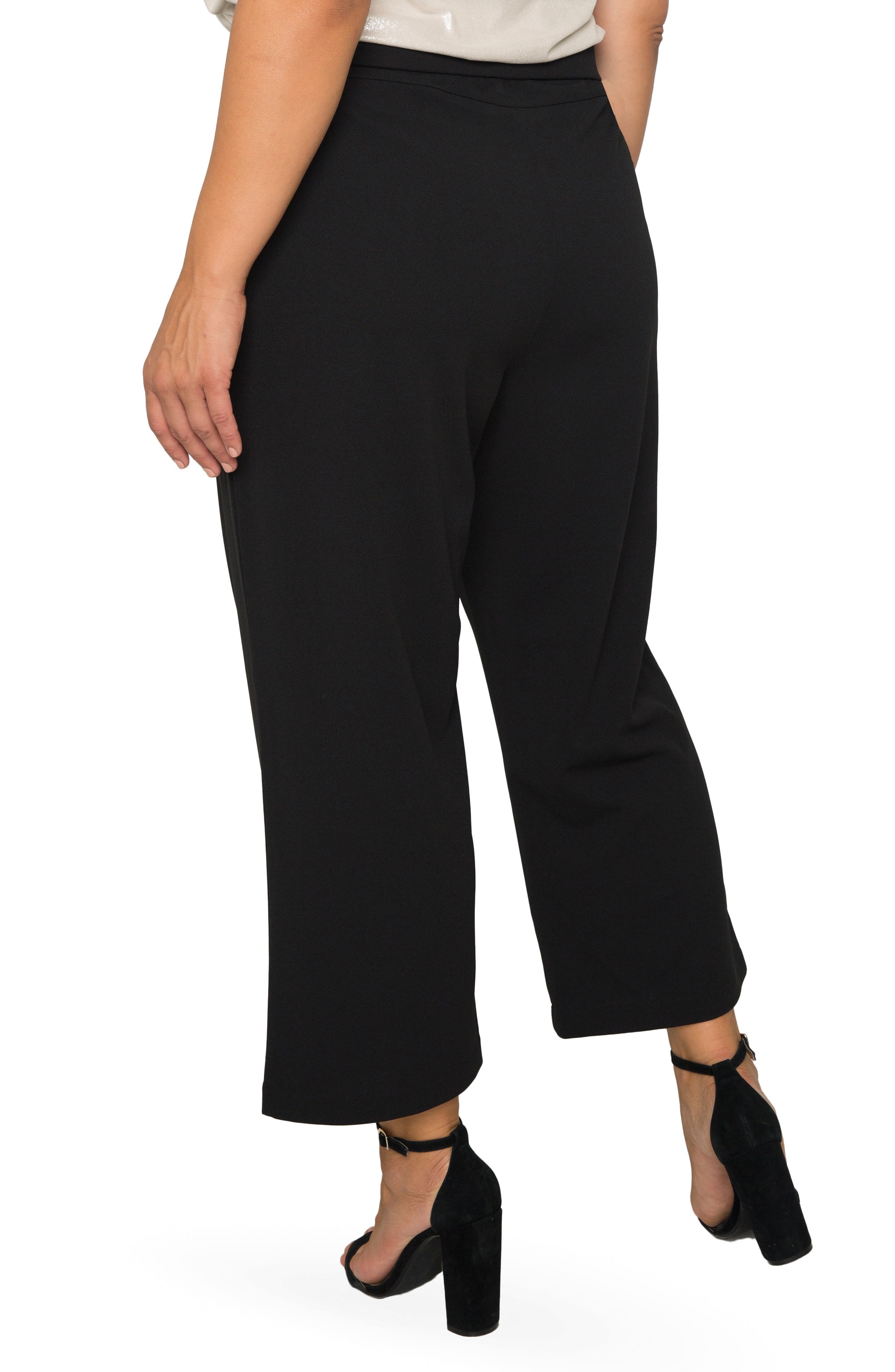 High Waist Stretch Crepe Crop Pants - image 2