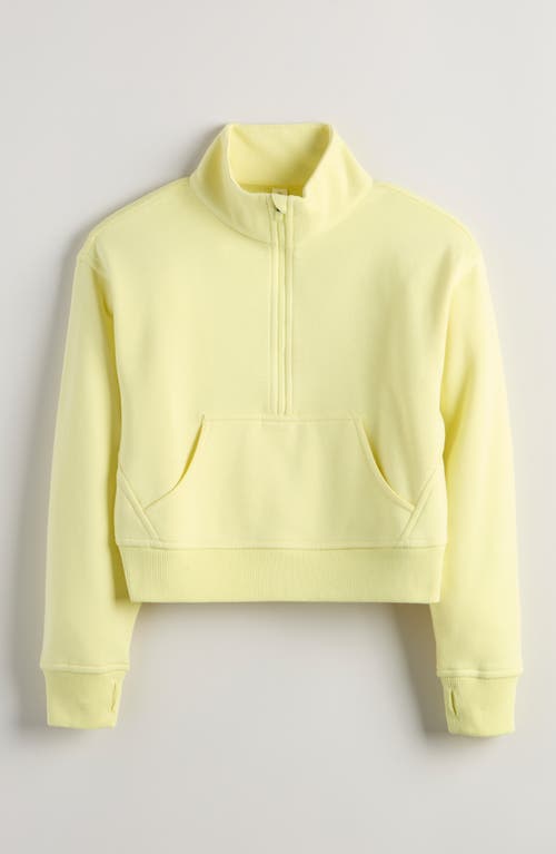 Zella Girl Kids' Cloud Fleece Half Zip Sweatshirt In Yellow