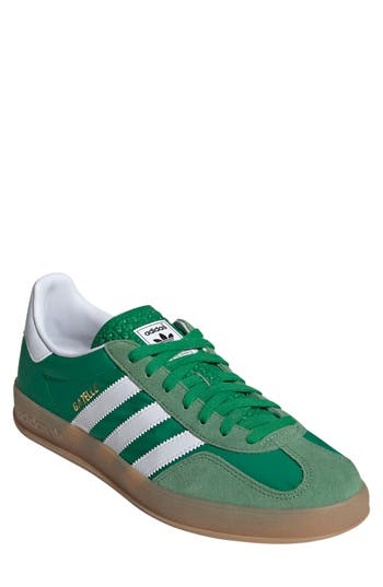 Adidas Originals Low Top Suede Sneakers With Rubber Sole In Green/white/hazy Green