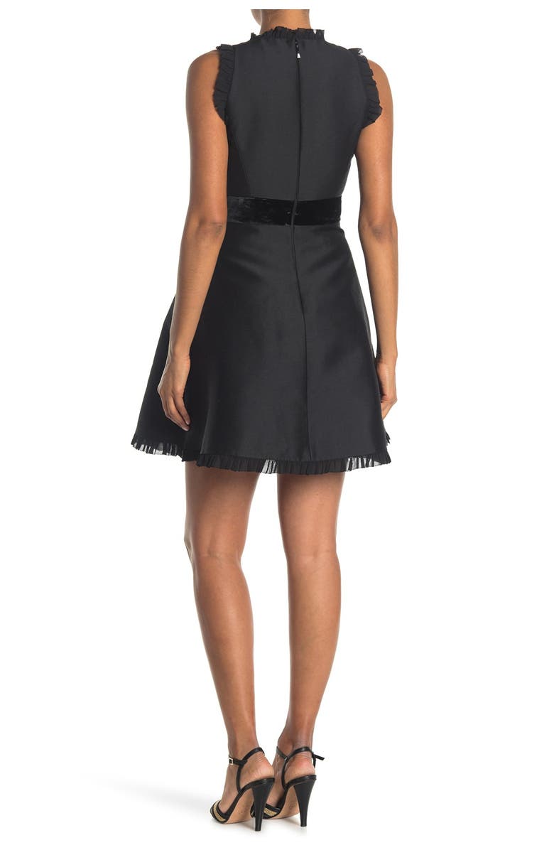 Kate Spade New York Velvet Bow Fit and Flare Dress, Alternate, color, 