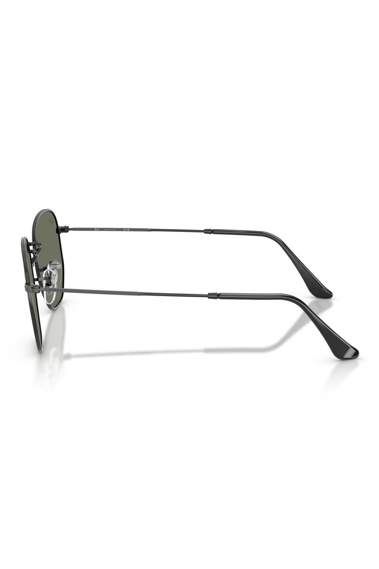 54mm Hexagonal Flat Lens Sunglasses, Alternate, color, BLACK / GREY MIRROR BRONZE