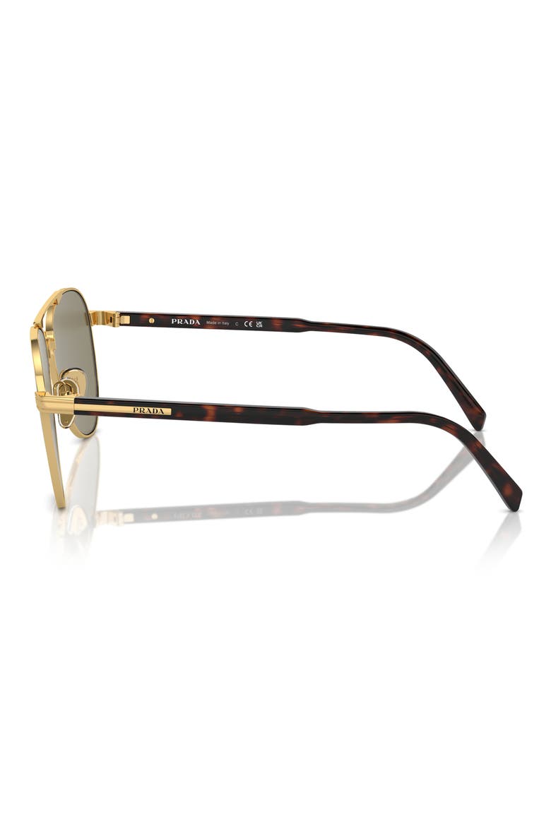 61mm Pilot Sunglasses, Alternate, color, LITE BROWN