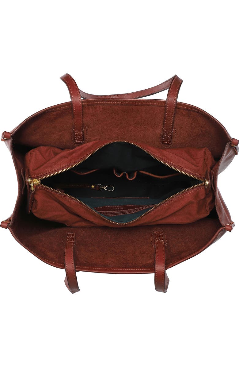 OLD TREND Clivia Genuine Leather Structured Carryall Tote, Alternate, color, Brown