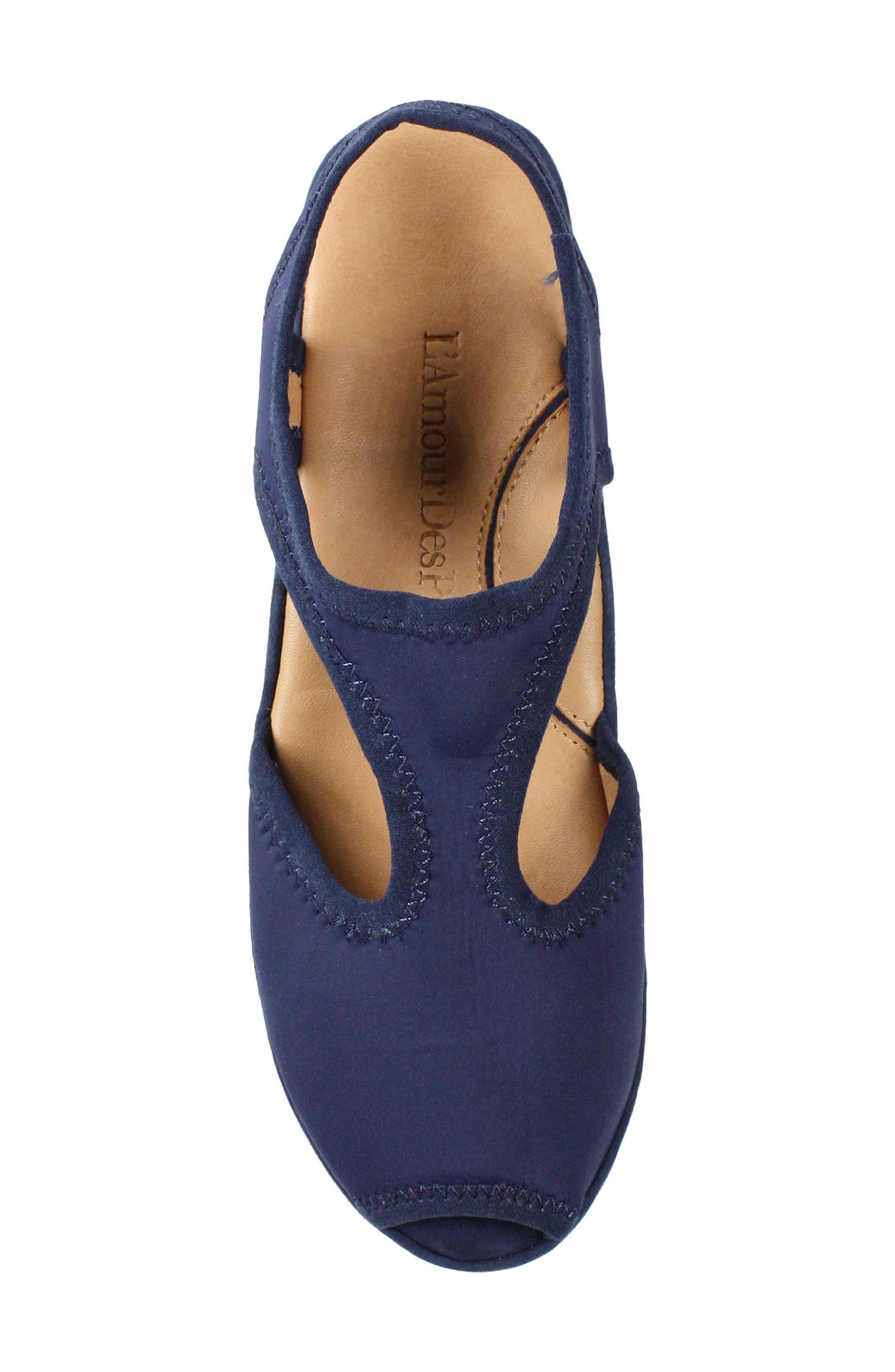 Amichai Wedge Sandal, Alternate, color, NAVY SPANDEX FABRIC