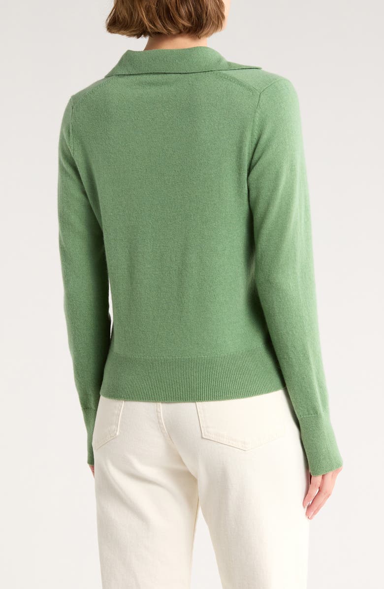 Vince Long Sleeve Wool Blend Polo, Alternate, color, Hemlock
