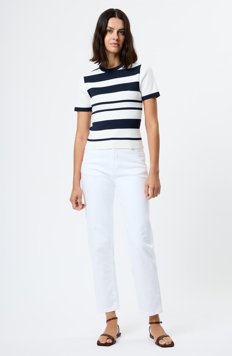 French Connection Maxime Stripe Short Sleeve Top, Alternate, color, 